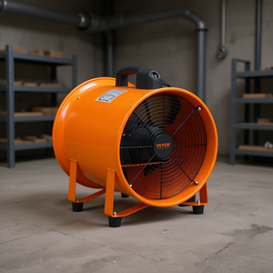 Ventilateur cylindrique Vevor de 10 pouces, 380 W, souffleur d'évacuation industriel, orange, ventilateur de ventilation portable - Product Image 2