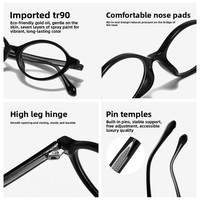 Lunettes MS 87015 TR90, lunettes artistiques rétro, monture intégrale, pour homme et femme, monture ovale de petite taille, optique, anti-lumière bleue
