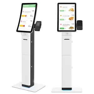 Pos Usingwin 23.6'' Smart Restaurant Order POS Payment Terminal Kiosk Self Service Touch Screen