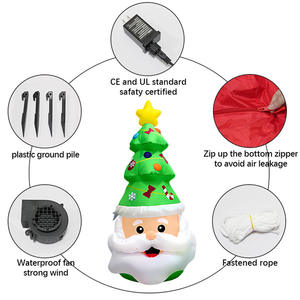 Père Noël gonflable de 2,4 mètres avec logo et sapin de Noël personnalisés, <span class=keywords><strong>d</strong></span>écorations de Noël gonflables pour l'extérieur et le jardin - Product Image 5