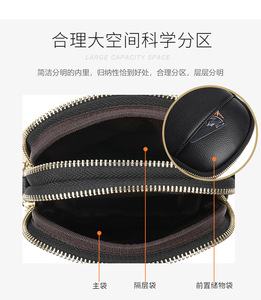 Nouveauté : Sac messager en cuir PU souple avec fermeture éclair, sac bandoulière pour femme, sac à bandoulière réglable, sacs pour téléphone portable - Product Image 4