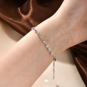 Bracelet tennis minimaliste pour femme avec zircon serti de 3 mm, en cuivre plaqué or 14 carats, anti-ternissement, bijoux de tous les jours, vente en gros pour femmes - Product Image 2