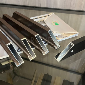 Perfil de Aluminio Anodizado 6063-T5 de Corte Personalizado por <span class=keywords><strong>Royen</strong></span> para Puertas de Armario de Vidrio Modernas y Delgadas y Decoraciones - Product Image 4