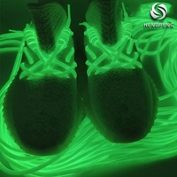 Vente de gros Lacets de chaussures brillants dans le noir Lacets de chaussures ronds lumineux fluorescents