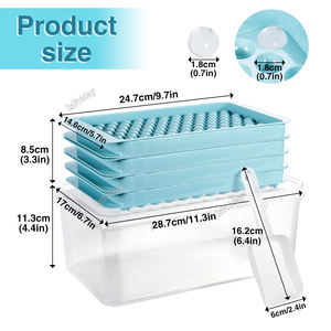 Lot de 4 petits moules à glaçons 104x4 pièces écrasés <span class=keywords><strong>Mini</strong></span> <span class=keywords><strong>plateau</strong></span> à glaçons en plastique PP sans BPA avec couvercle Bac à glaçons <span class=keywords><strong>Pelle</strong></span> Vente en gros - Product Image 4