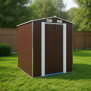 Caseta de Jardín de Acero Galvanizado Marrón Oscuro 75.6x75.2x87.8 para Almacenamiento en Exteriores - Product Image 2