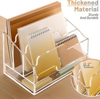 Organisateur de rangement de fichiers de bureau et de comptoir en acrylique moderne de luxe à double niveau, type tiroir, pour usage professionnel