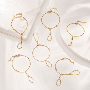 Chaîne de doigt en acier inoxydable plaqué or 18 carats avec perles, motif Papillon Céleste, tendance, pour femme, à porter au quotidien, style superposé, bijou de bras - Product Image 1
