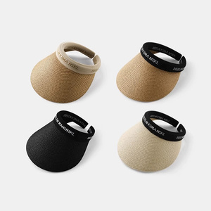 Chapeau <span class=keywords><strong>pare</strong></span>-<span class=keywords><strong>soleil</strong></span> pour femme, protection solaire, protection UV, chapeau en paille tressée, chapeau à calotte ouverte pour femme, chapeau <span class=keywords><strong>de</strong></span> paille d'été - Product Image 5