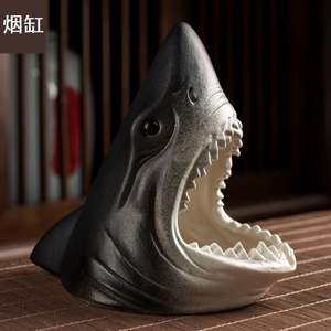 <span class=keywords><strong>Cendrier</strong></span> en céramique en forme de tête de requin, grand modèle, pour la décoration de la maison - Product Image 5