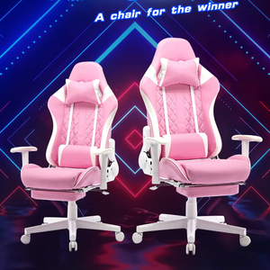 OEM ODM Silla Gamer, nouveau design, rose, chaise de jeu pour ordinateur, hauteur réglable, chaise de jeu de course avec repose-pieds, massage - Product Image 1