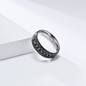 Nordic Viking Rune <b>Titanium</b> Steel <b>Ring</b> For <b>Men</b> Minimalist Style Artistic Jewelry Gift - Product Image 4