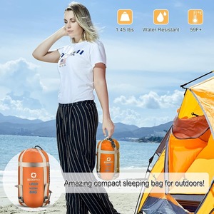 Sacco a pelo portatile impermeabile e caldo da campeggio leggero e confortevole personalizzato con sacco a compressione - Product Image 6
