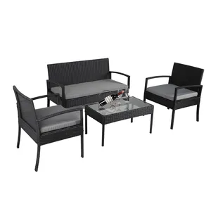 Cheap 4 pieces Rattan Furniture Sets Outdoor Table And Chair Set Balcony Furniture Sets