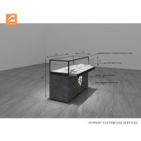 Vitrine de magasin de bijoux en marbre gris de luxe vitrine en verre de conception personnalisée pour collier boucles d'oreilles kiosque lumière LED