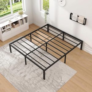 Wholesale Queen Size Metal <b>Bed</b> <b>Frame</b>, 16" Heavy-Duty <b>Platform</b> <b>Bed</b> with Storage, Easy Assembly, No Box Spring - Product Image 3