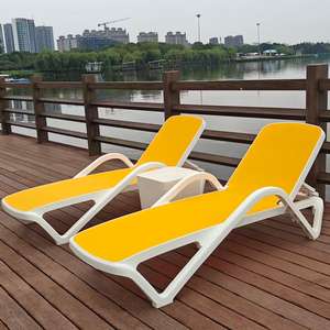 كرسي صالة حديث قابل للتعديل في جميع الأحوال الجوية كراسي استلقاء بلاستيكية للشاطئ في الهواء الطلق حديقة سطح السفينة الفندق-أسرة شمسية فاخرة - Product Image 3