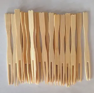 Bulk disposable eco-friendly bamboo fruit fork for party bbq picnic