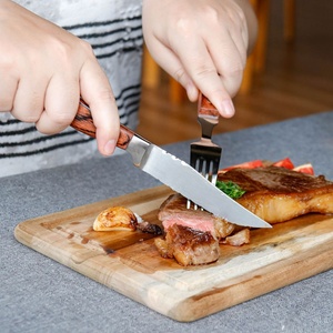 Low MOQ Good Price Kitchen Cutlery Steak <strong>Knives</strong> Set 6pcs Pakka Wood Handle Serrated <strong>Dinner</strong> <strong>Knife</strong> With Gift Box - Product Image 5