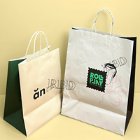 Grand sac en papier kraft personnalisé avec poignées torsadées solides pour le café, la restauration, l'épicerie à emporter, les sacs fourre-tout