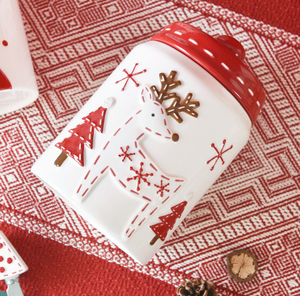Pot de rangement en céramique de Noël en gros, boîte à collation scellée avec couvercle, idéal comme cadeau de fêtes - Product Image 3