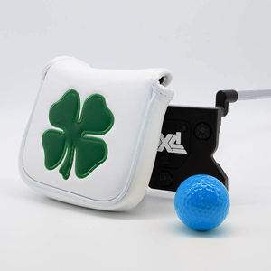 Ausgefallene kunden spezifische vier blättrige Kleeblatt-PU-Leder-Kopf bedeckung Mallet Golf Putter-Kopf bedeckung - Product Image 2