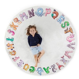 Alfombra Redonda Infantil Educativa con Patrón Geométrico Oceánico Antideslizante para Sala de Estar y Área de Juegos - Product Image 4