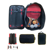 Ensemble de tennis de table familial personnalisé pour 2 joueurs, filet de ping-pong rétractable, 3 balles avec sac de transport, jeux de table