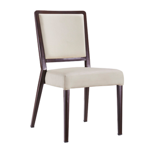 Hotel de lujo Restaurante Comedor Muebles Fabricante Subasta Restaurante Sillas Metal Durable Grano de madera Silla de hotel - Product Image 2