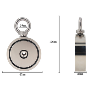 N35 D67mm 380LBS/170kg Double Face Super Strong Néodyme Ronde De Pêche Aimant avec alésage - Product Image 2