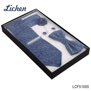 Набор мужских свадебных аксессуаров из полиэстера с геометрическим узором на шею - Product Image 4