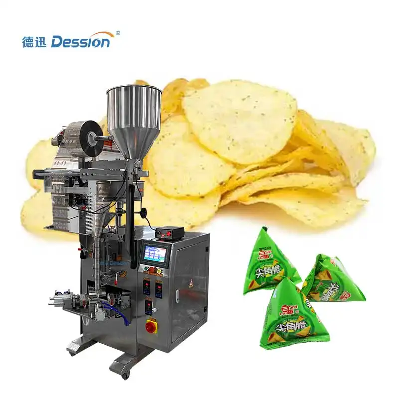 Dession Triangle Shape Bag Chips Snack Food Packing Machine Factory Price