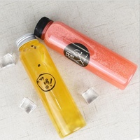 Bouteilles de boisson 330ml avec couvercle, jus en plastique transparent, sans bpa, jetables, 50 pièces