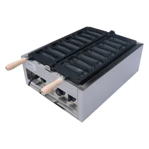 वाणिज्यिक नाश्ता मशीन बिजली गैर-छड़ी डिक वफ़ल बेकर 8 pcs ताइवान लिंग आकार वफ़ल निर्माता