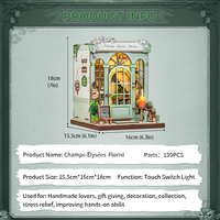 CuteBee Promotion Kit DIY Book Nook CWGC201 Champs-Élysées Florist, Puzzle 3D en Bois, Maison Miniature, Kit de Bricolage Jardin pour Cadeau