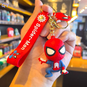 QY Rubber Cartoon Superhero <b>Key</b> <b>Ring</b> Cartoon Character Keyring Soft Strap Pendant for Bags and <b>Keys</b> - Product Image 3