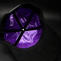 Casquette de baseball unisexe hip-hop avec logo personnalisé, modèle original neuf, broderie 3D, strass, motif flamme, doublure en satin violet