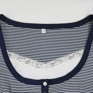 Camisa de Muñeca con Botones a Rayas y Ribete de Encaje Tejido Estilo <span class=keywords><strong>Cyber</strong></span> <span class=keywords><strong>Y2K</strong></span>, Top Versátil de Manga Larga con Cuello en V y Cintura Alta con Lazo - Product Image 5