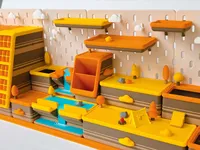 Système de rangement de papeterie modulaire en PLA imprimé en 3D, thème camping d'automne ludique et assemblable, pour organiser votre bureau