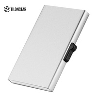 TILONSTAR TWM106 Dompet Kartu Lipat Sederhana Tipis untuk Pria, Tempat Kartu RFID, Tempat Kartu Kredit