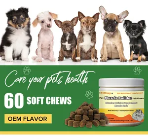 Pettisup OEM Beef Flavor Muscle Gain Treats Supports High Protein Promote Growth Soft Chews Muscle Booster Soft Chews For Dogs