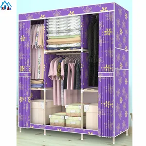 Interlocking Easy Assemble and Modern Appearance Bedroom Furniture Wardrobe Type Fabric Foldable Storage Closet