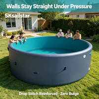 Piscine ronde gonflable SKsailstar en PVC robuste avec technologie Drop Stitch, pour extérieur et jardin, 4*1.2M, pour la famille, fabricant