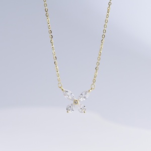 wholesale plata 925 silver dainty vintage <b>necklaces</b> Baguette Cut bridal butterfly minimalist pearl pendant <b>necklace</b> for women - Product Image 2