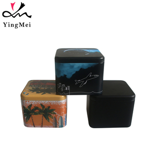 Custom Logo Pattern Square Shape Tin Can Metal Gift Box Biscuit Tin Can Box Tor Tea