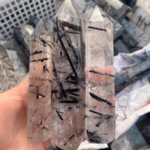 Tour de cristal de quartz en <span class=keywords><strong>tourmaline</strong></span> <span class=keywords><strong>noire</strong></span> naturelle en gros pour la décoration et la lithothérapie - Product Image 3