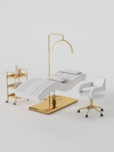 High End Modern Luxury Pink Gold Beauty Salon Furniture Facial Spa Bed Adjustable Reclining Eyebrow Lash Bed for Sale - Product Image 4