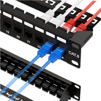 2U 48-Port Coupler Panel Patch Cat6 jaringan 1U 24-Port produk telekomunikasi