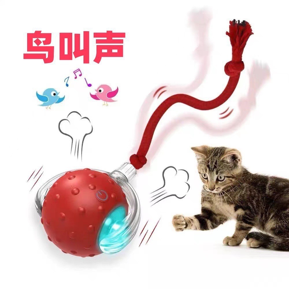 Pelota para gatos [sonido de pájaro cantando] roja