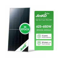Panel Surya Mono Bifacial Double Glass Jinko Tiger Neo 630W Tipe-N JKM66HL4M-BDV 605W 620W 625W Efisiensi Tinggi untuk Proyek